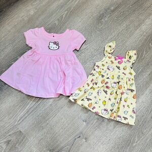 Hello Kitty Sanrio Baby Girl Dresses Set of 2 Pink Yellow 18M Casual Summer